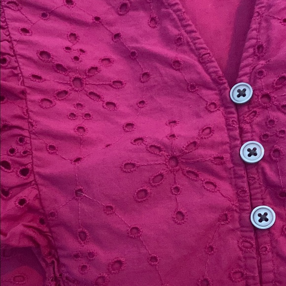 LOFT Fuchsia Sleeveless Ruffled Peplum Top - Picture 4 of 7